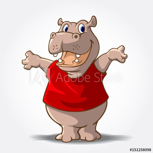 hippopotamus clipart red
