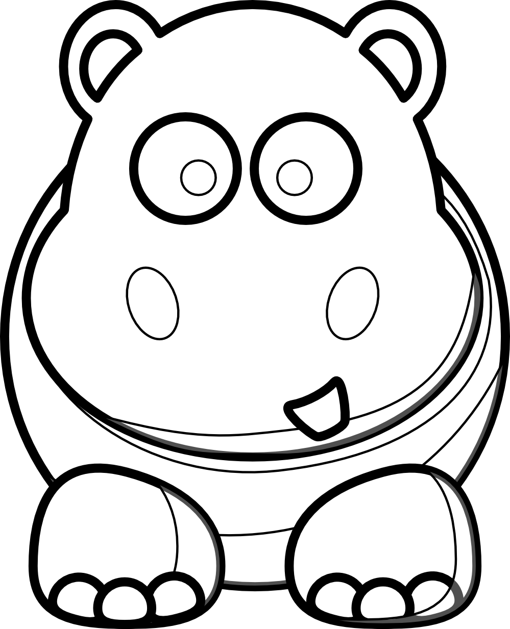 Clipartist net stuffed animal. Hippopotamus clipart sketch