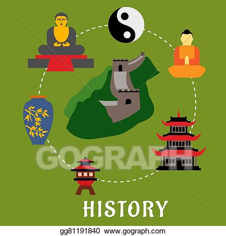 History clipart historical place. Vector stock chinese flat