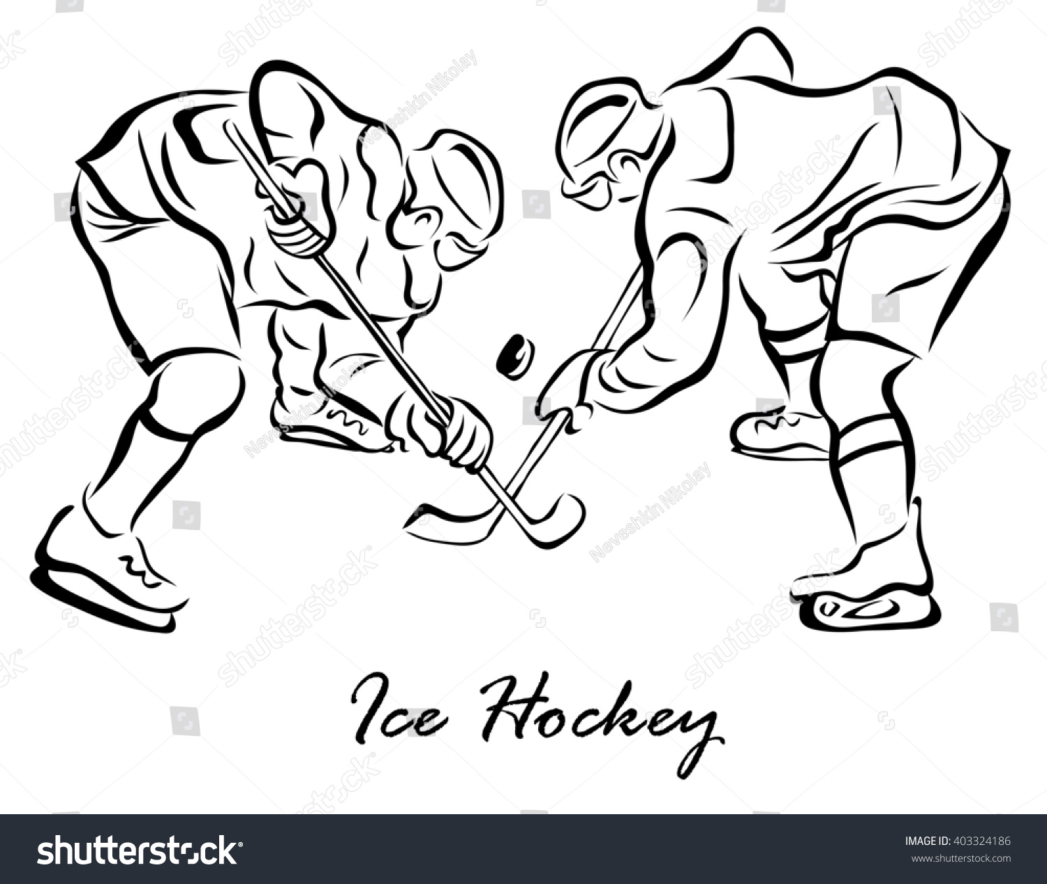 hockey clipart face off