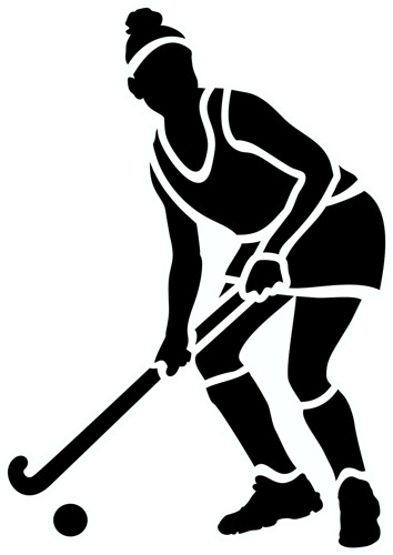 New field and cross. Hockey clipart floor hockey