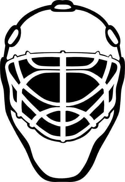 Goalie mask simple outline. Hockey clipart pumpkin stencil