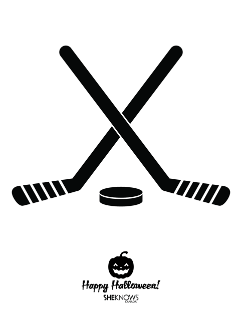 Hawoleen halloween . Hockey clipart pumpkin stencil