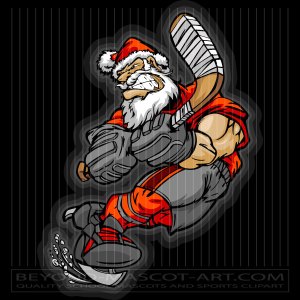 Hockey clipart santa. Roller cartoon vector image
