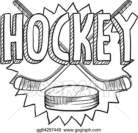 Vector art drawing gg. Hockey clipart sketch