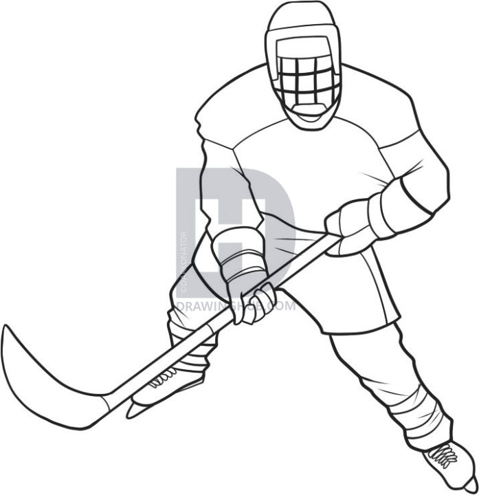 Player at paintingvalley com. Hockey clipart sketch