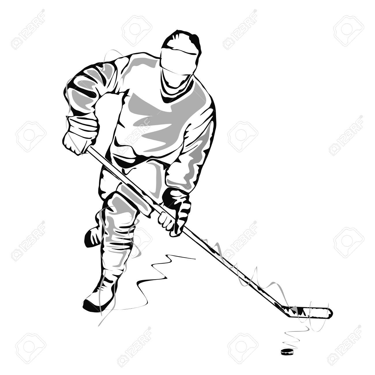 hockey clipart sketch