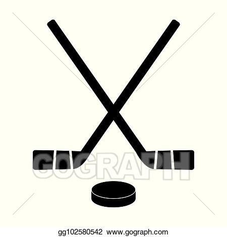 Eps vector crossed sticks. Hockey clipart two