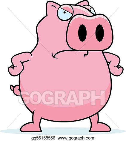 hog clipart angry