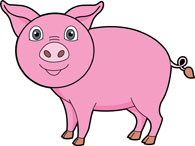 hog clipart curly pig tail
