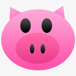 Pig pink happy nose. Hog clipart emoji