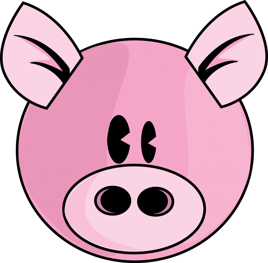  funny pig cartoon. Hog clipart simple