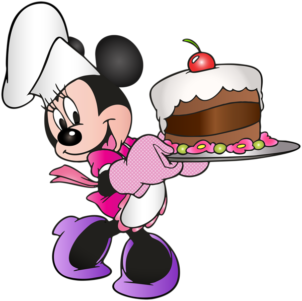 Mini mouse with cakes. Hole clipart land