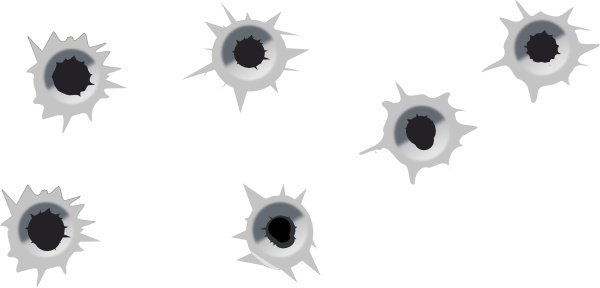 Hole clipart vector art free. Set of bullet holes