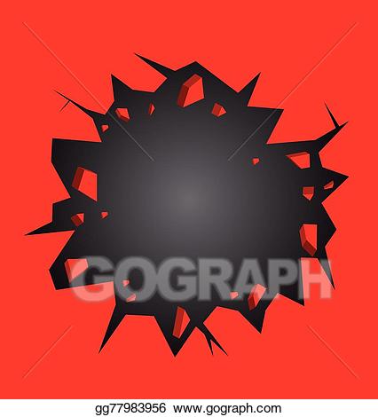 Hole clipart wall. Vector illustration cracked in