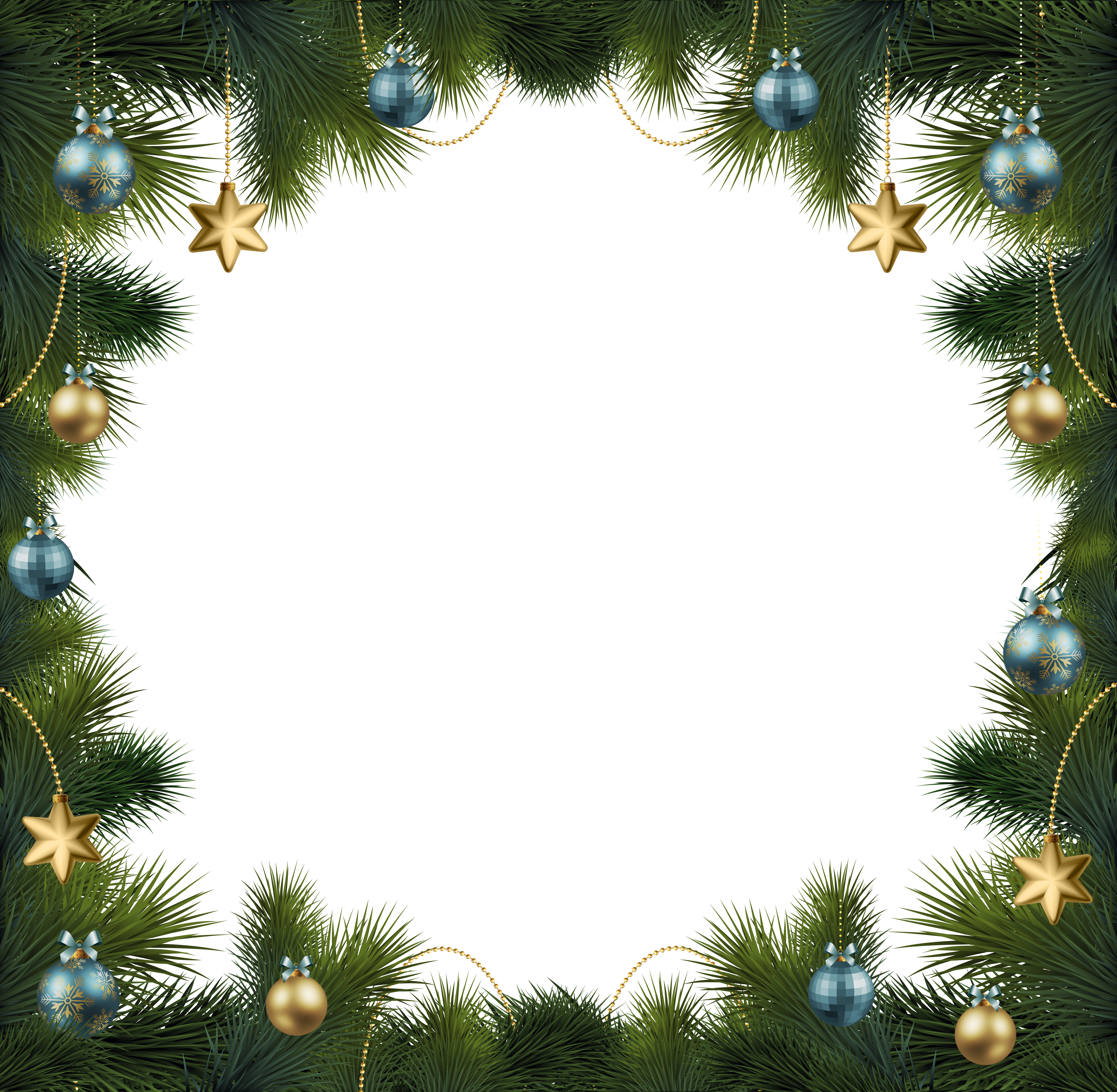 Holiday border png. Christmas pine transparent frame