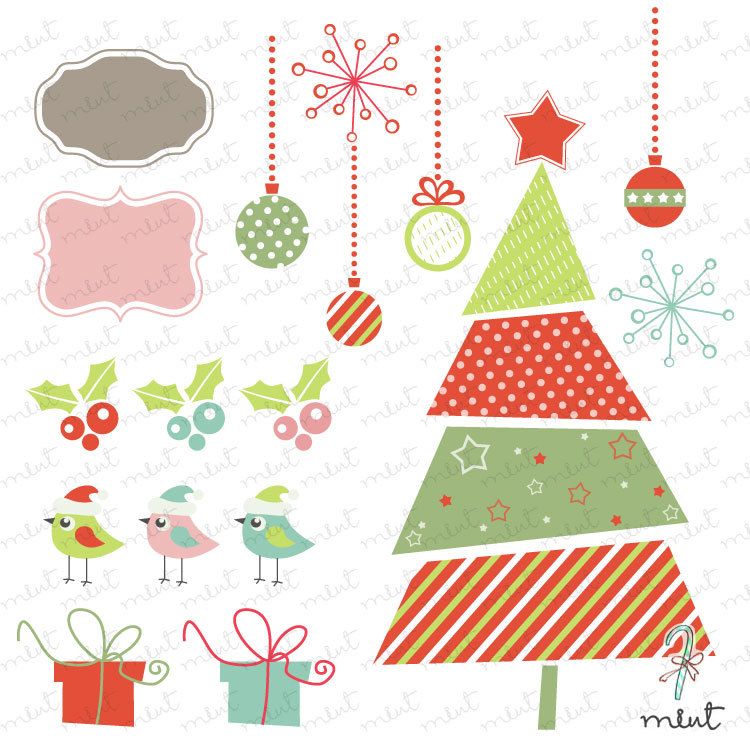 Holidays clipart embellishment. Christmas fes digital set