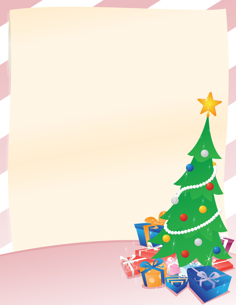 Paper christmas gift illustration. Holiday clipart flyer
