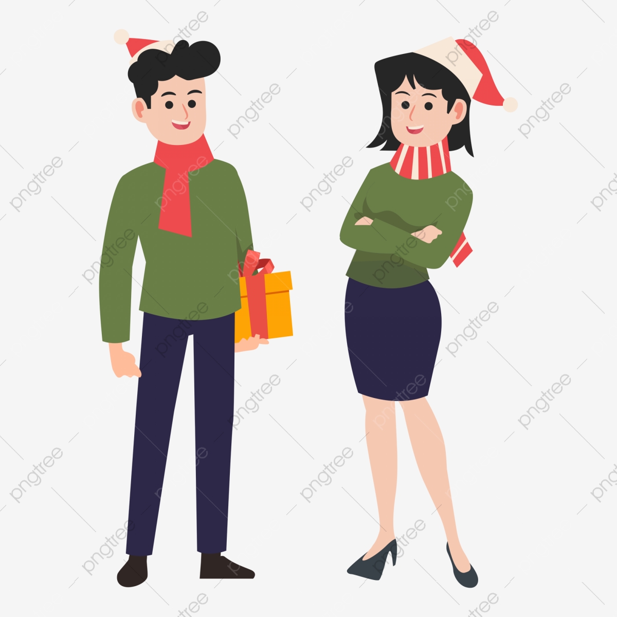 Christmas gift festival . Holiday clipart person