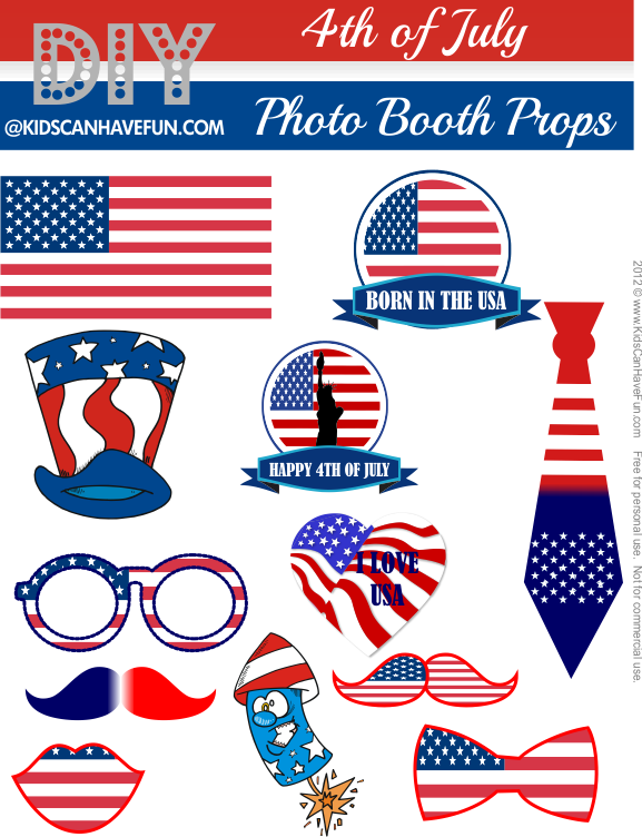  th of july. Holiday clipart photo booth