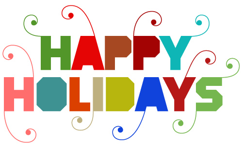 Happy text . Holidays clipart colorful