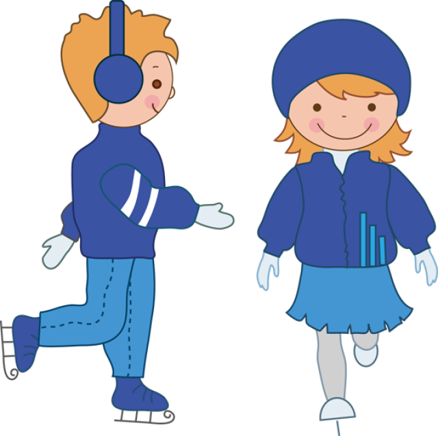 january clipart ice skating