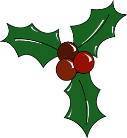 Holly leaves . Berry clipart outline