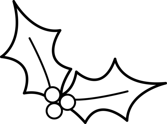holly clipart black and white