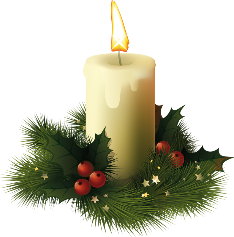 holly clipart candle