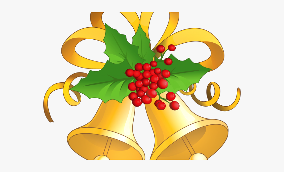 Christmas bells and . Holly clipart symbol