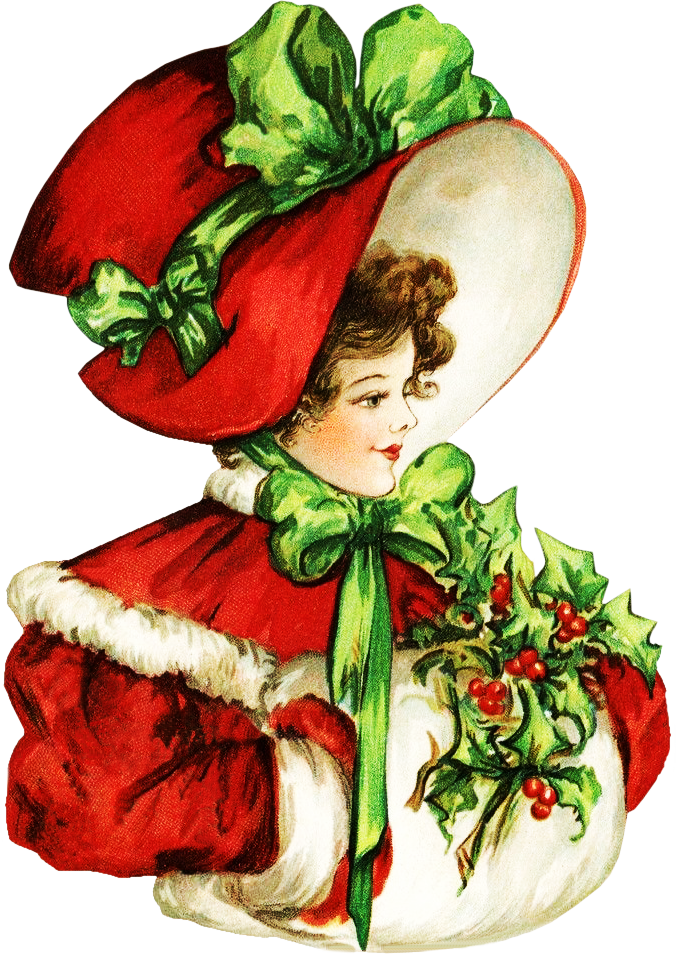 lady clipart christmas