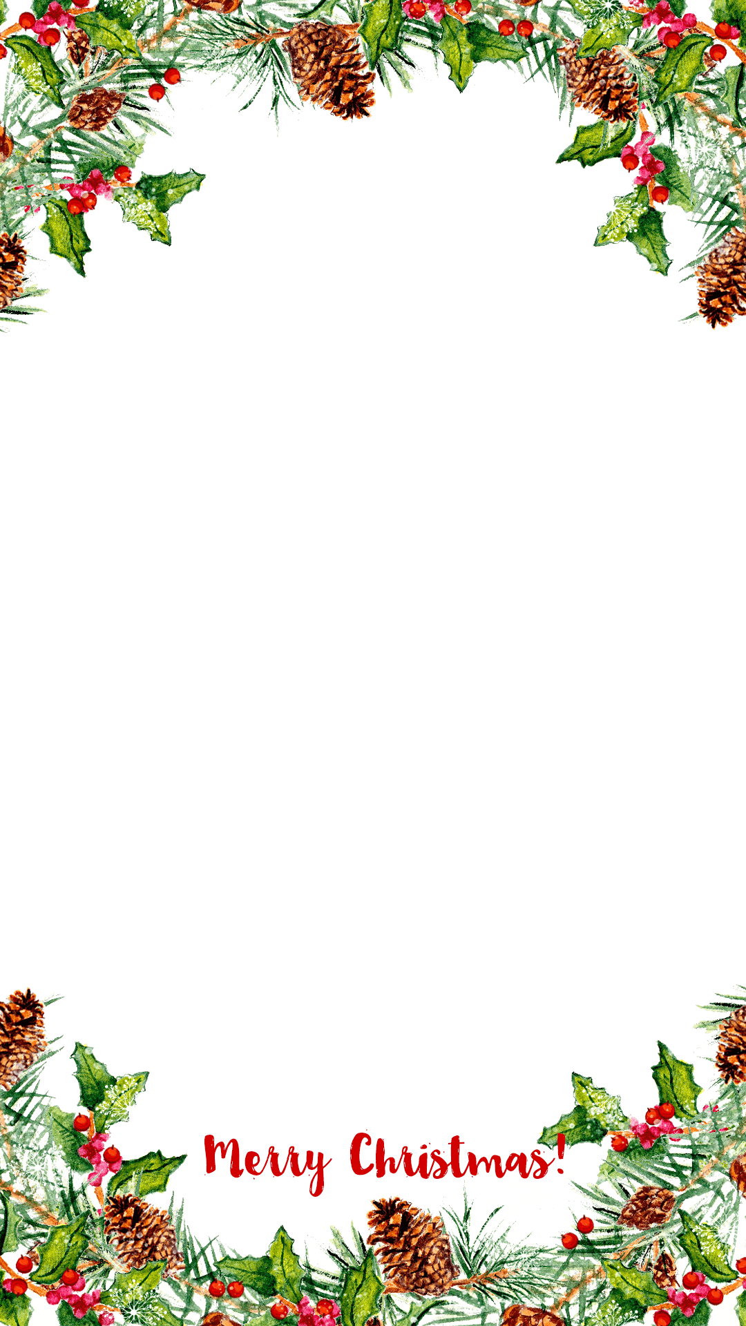 Holly clipart watercolor. Wreath christmas snapchat filter