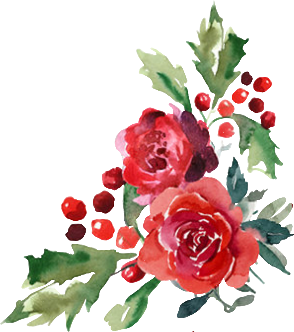 Flower flor flores cornerdesign. Holly clipart watercolor