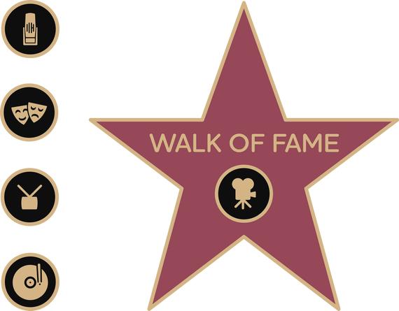 Hollywood clipart fame. Walk of star svg
