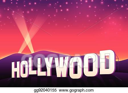 Vector art drawing gg. Hollywood clipart hills