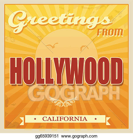 Hollywood clipart hollywood vintage. Clip art vector california