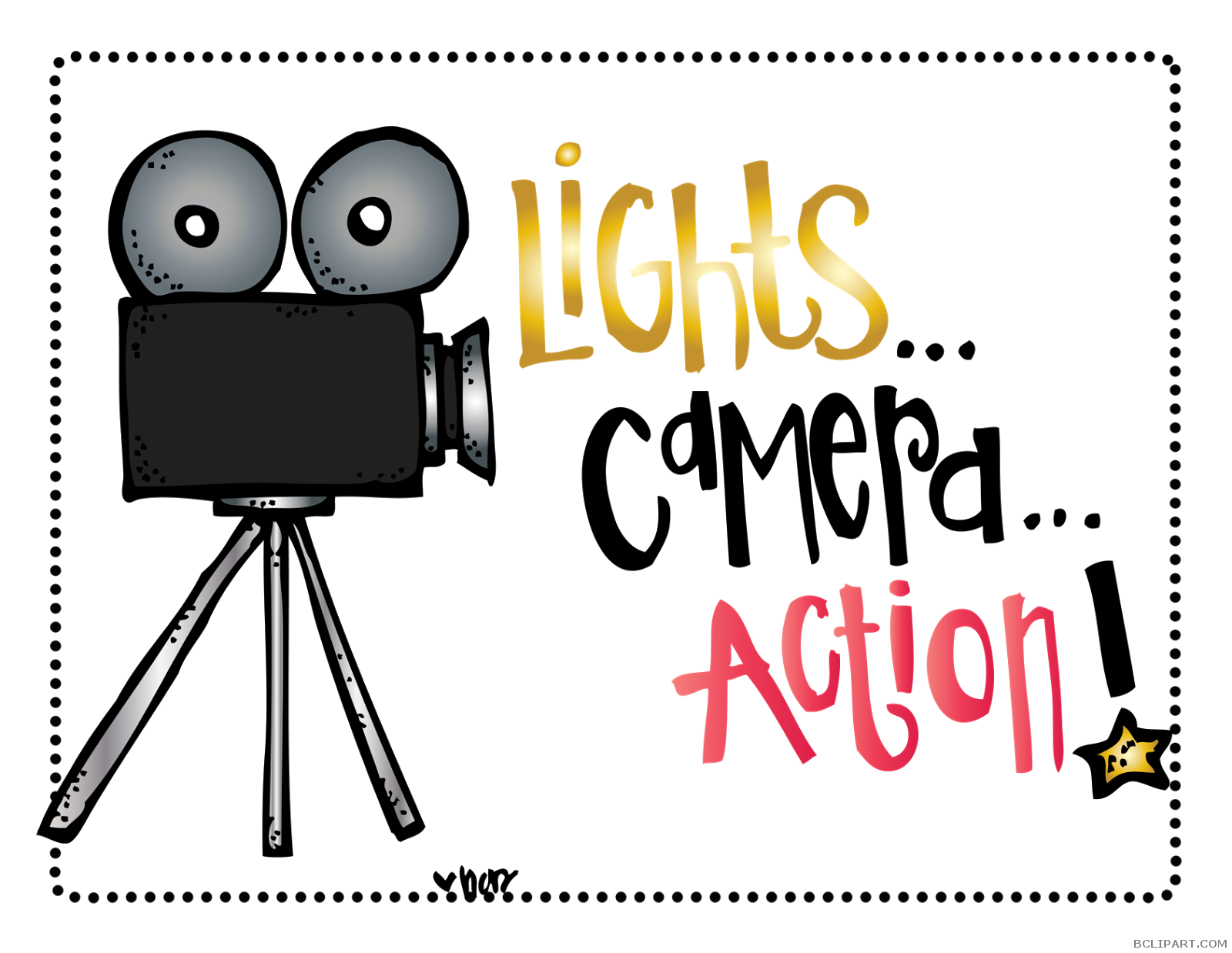 hollywood clipart lights camera action