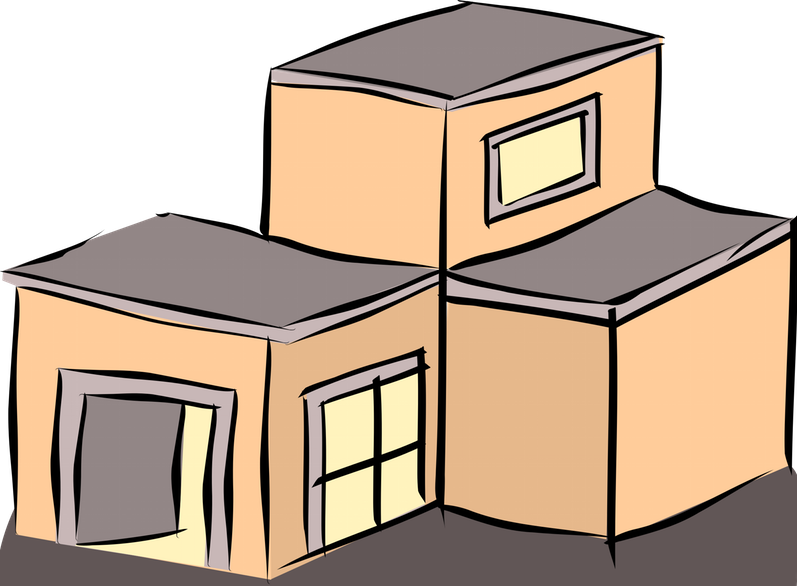 Home clipart flat. Salmon coloured building clipgoo