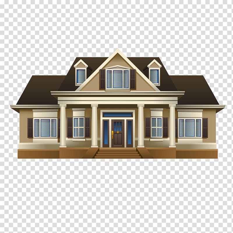 Home clipart villa. Brown and black house