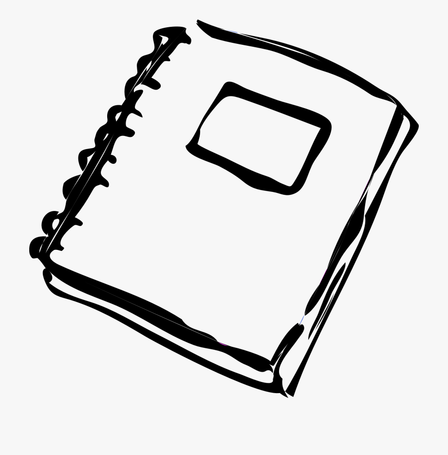 Page black and white. Notebook clipart homework