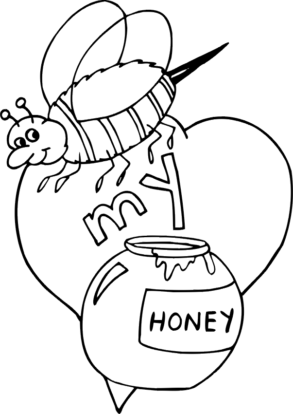 honey clipart coloring page