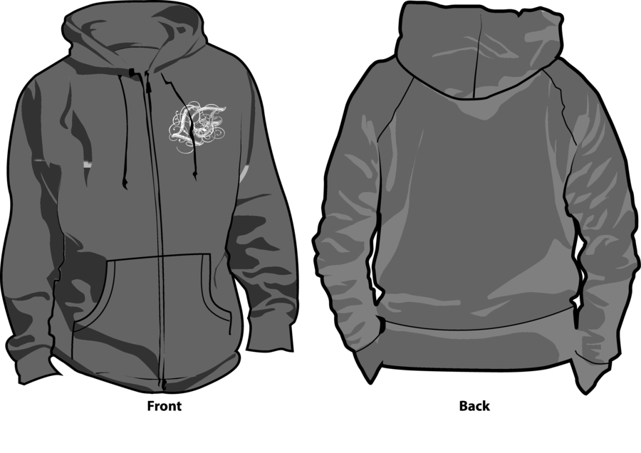 2226+ Hoodie Front And Back Template Png File
