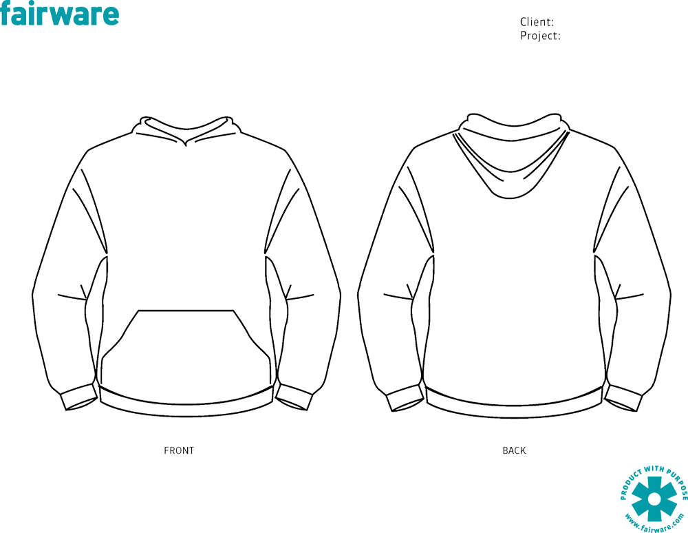 hoodie clipart template front