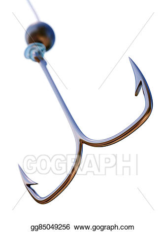 Stock illustration fishing isolated. Hook clipart double