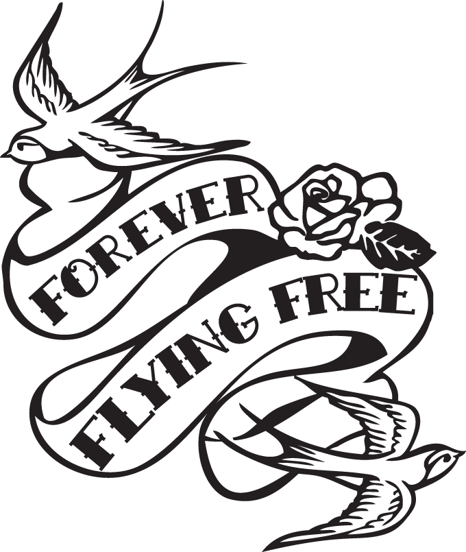 Hook clipart line tattoo. Forever flying free tatts