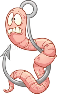 Worm clipart scared. On hook free images