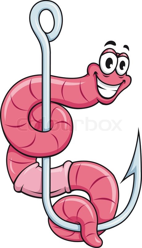 On hook . Worm clipart fishing worm