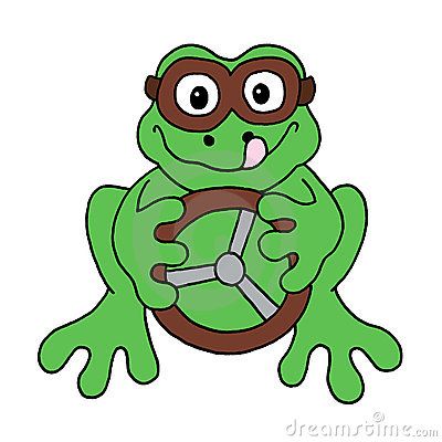 Car racing colour line. Toad clipart frog race