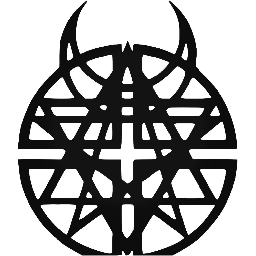 Disturbed pentagram horns logo. Horn clipart disturbance