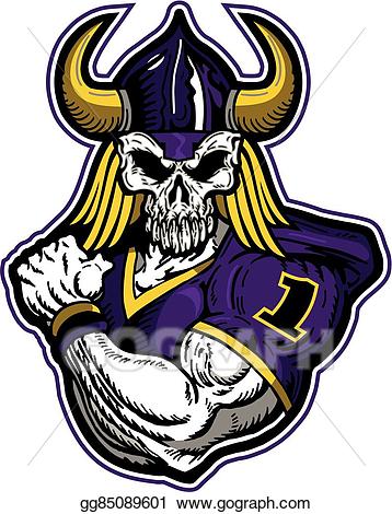 Eps vector stock illustration. Horn clipart football vikings